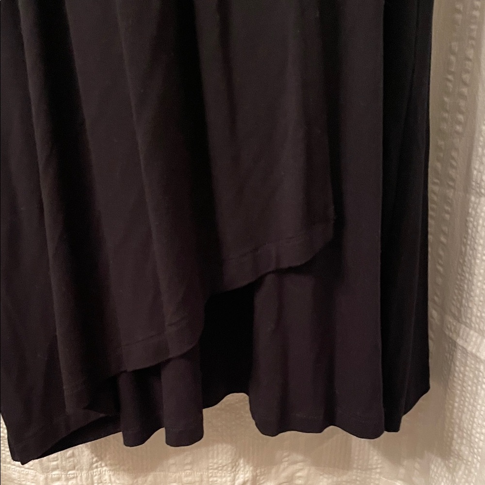Soma Lounge Dress Black Faux Wrap Empire Waste Size Medium - Picture 3 of 8